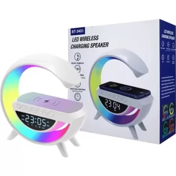 Telefon Kablosuz Hızlı Şarj Aleti Masa Lambası Bluetooth Hoparlör Speaker Gece Lambası LED G Lamba